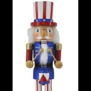 Patriotic Drummer Wooden Nutcracker & Patriotic Decor 14" Texas USA NWT 1 Left